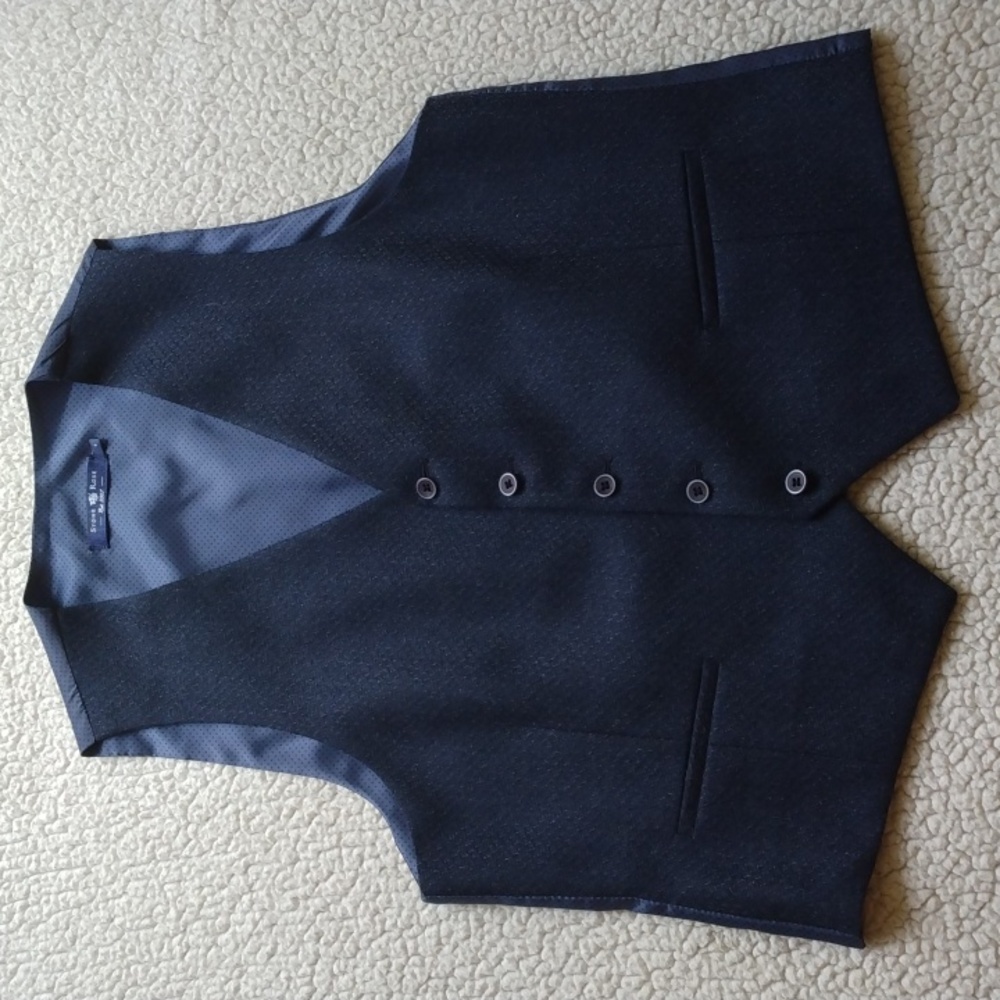 Stone Rose Blue Wool Blend Adjustable Vest (Medium*)